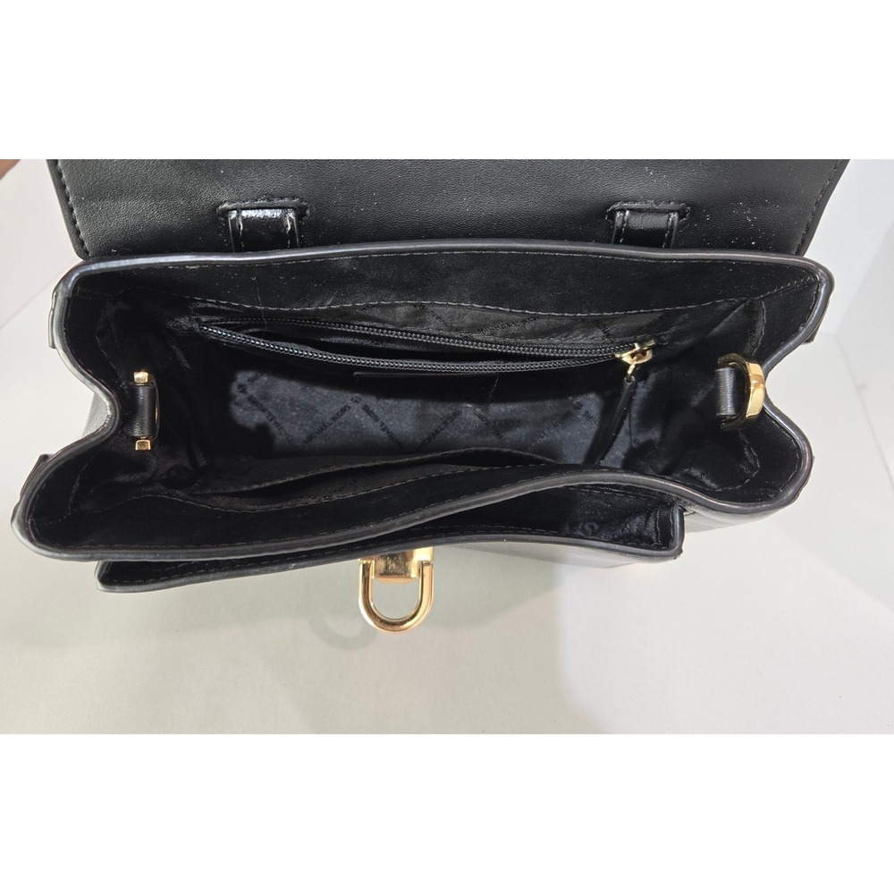Michael Kors Satchel Small Black Leather Gold Hardware Top Handle Bag - Picture 8 of 9